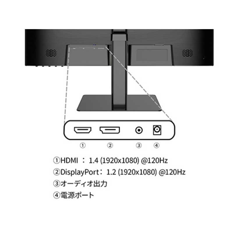 JAPANNEXT　21.5インチ IPSパネル搭載 フルHD(1920x1080)解像度 液晶モニター HDMI DP HDR 120Hz 高さ調整 ピボット(縦回転)対応(2年保証) 　JN-215IPS120F-HSP