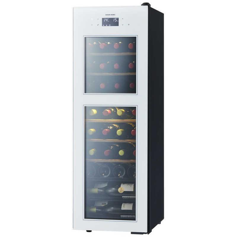 さくら製作所　ワインセラーSA38W(ホワイト右開き) さくら製作所 ワインセラー 38本 右開き SA38 W ホワイト（標準設置