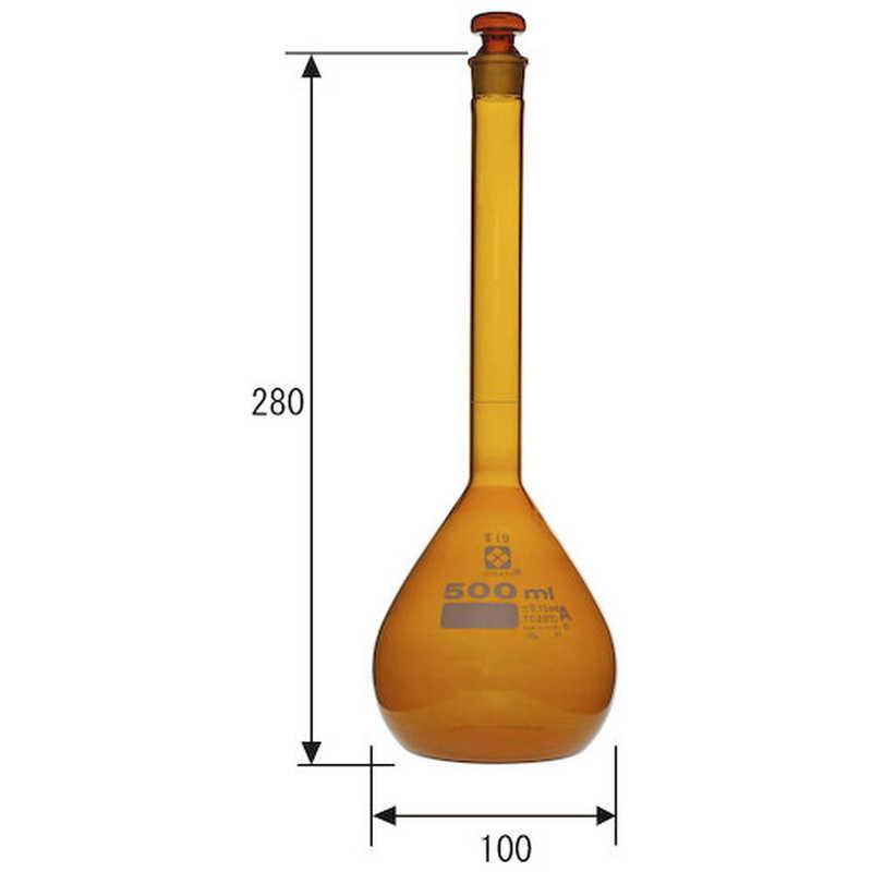 柴田科学 SIBATA メスフラスコ 茶 スーパーグレード 500mL 0 20070500