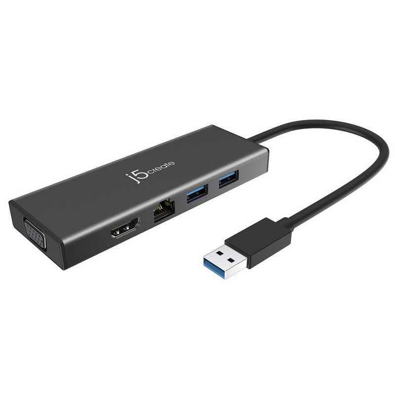 J5　USB3.0 5-in-1 Mini Dock Black (for surface)　JUD323B ブラック｜y-kojima