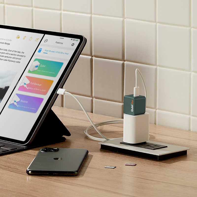 Qubii Duo USB-Cミッドナイトグリーン&microSDカード　セット Qubii Duo（USBタイプC）- 256GB microSDセット – Maktar Japan