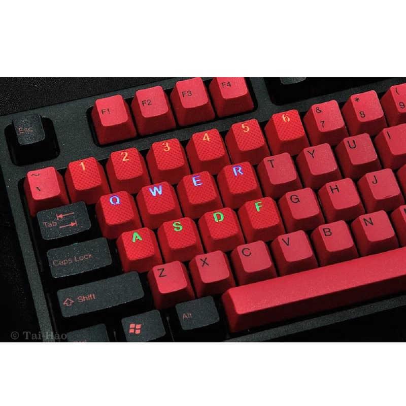 Tai-Hao ゲーミング ラバーキーキャップ バックライト透過 レッド 18