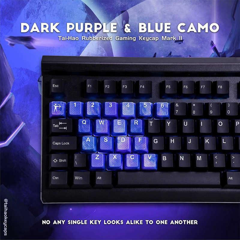 Tai-Hao ゲーミングキーキャップ パープル th-rubber-keycaps-dark