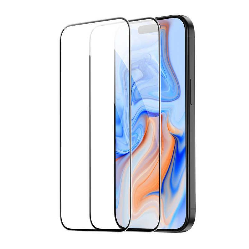 ESR iPhone 15(6.1インチ)強化ガラスフィルム(2枚入り) Clear-2 Pack 