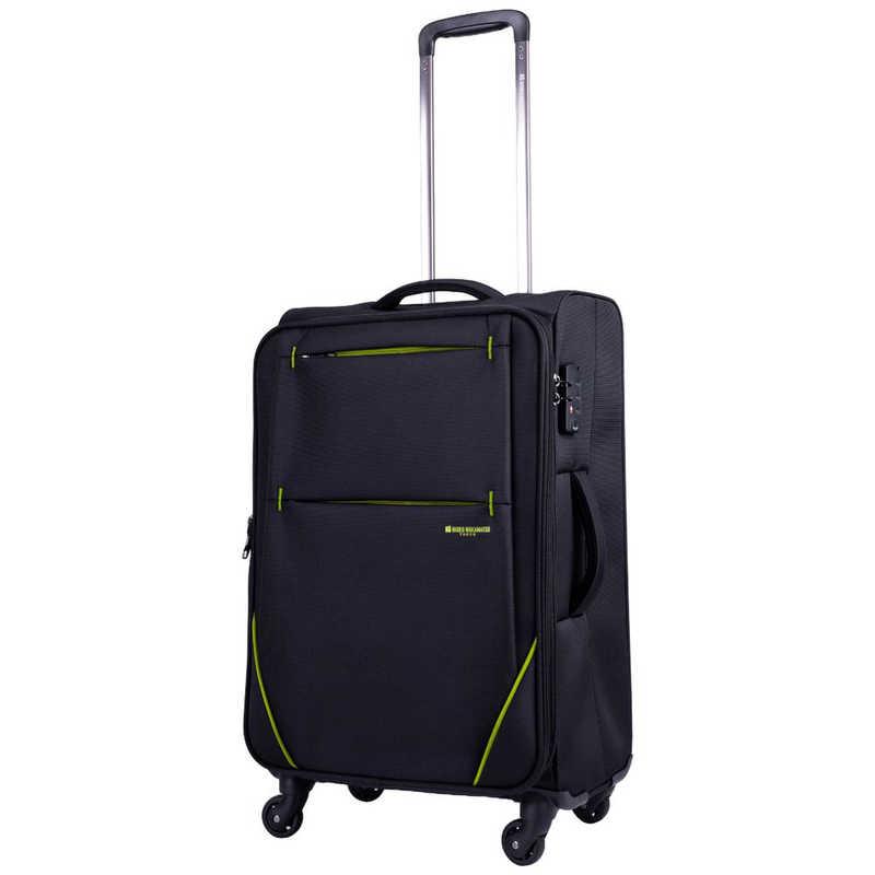 ヒデオワカマツ　軽量 撥水 ソフトキャリー Mサイズ 4-5泊にオススメ フライ3 ［TSAロック搭載］ ブラック×ライム　85-76713 ヒデオワカマツ 軽量 撥水 ソフトキャリー Mサイズ 4-5泊にオススメ