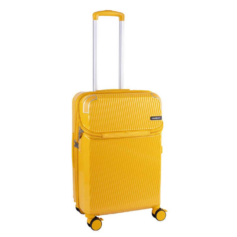 　TRAVELIST スーツケース アクセル Mサイズ トップオープン ストッパー 拡張機能付き 宿泊目安：5泊〜1週間 [TSAロック搭載 / 51L] イエロー　76-25205_1