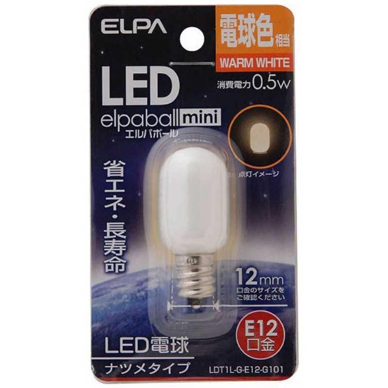 殿堂 ELPA LED装飾電球 LEDエルパボールmini ホワイト [E12 電球色 ナツメ球形] LDT1L-G-E12-G101 