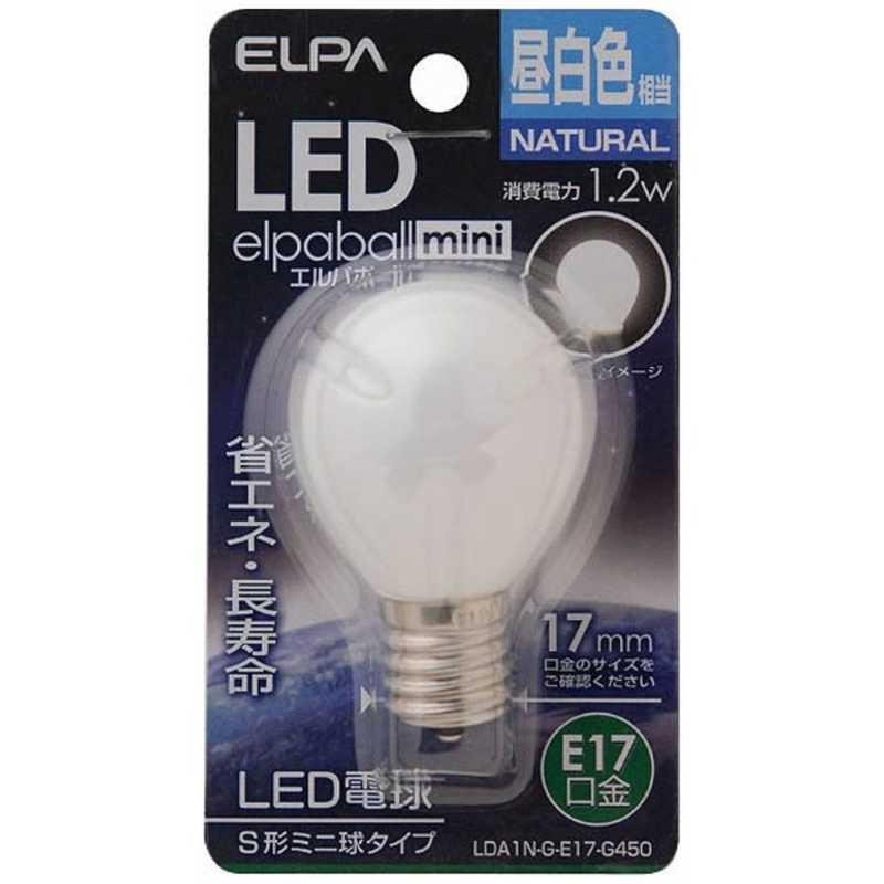 ELPA　LED装飾電球 S形ミニ球形 LEDエルパボールmini ホワイト [E17/昼白色/一般電球形]　LDA1N-G-E17-G450｜y-kojima