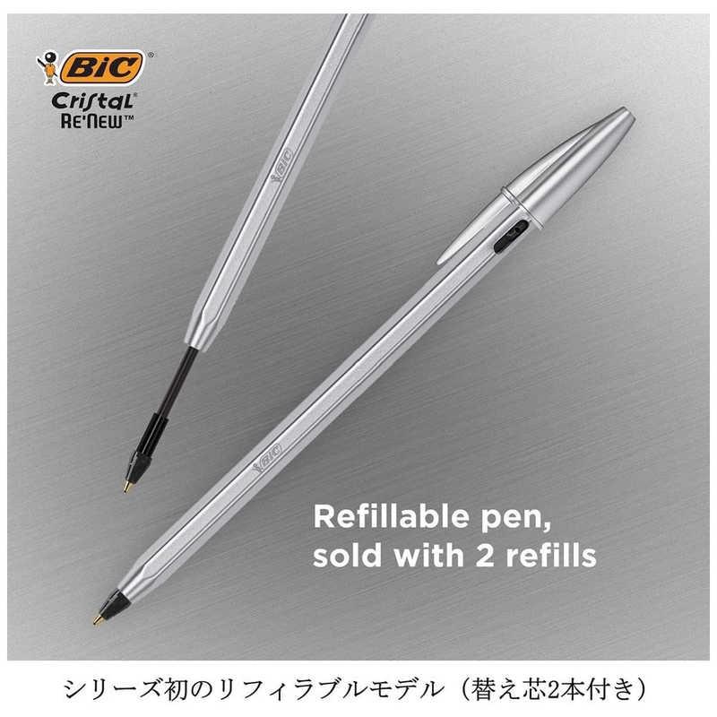 BICジャパン 油性ボールペン クリスタルRENEW 黒 ＋ 2リフィル入り