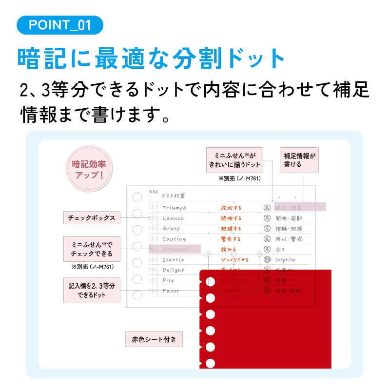 コクヨ 暗記がはかどるルーズリーフ ノ-M893-RS Campus(キャンパス) ノ