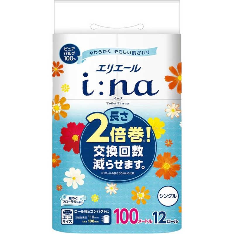 大王製紙　エリエール i:na(イーナ)トイレットティシューシングル12ロール　（Yahoo!・コジマYahoo!店）