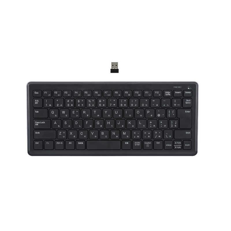 ナカバヤシ 超静音 無線静音ミニキーボード(テンキーなし) FKB-R251BK