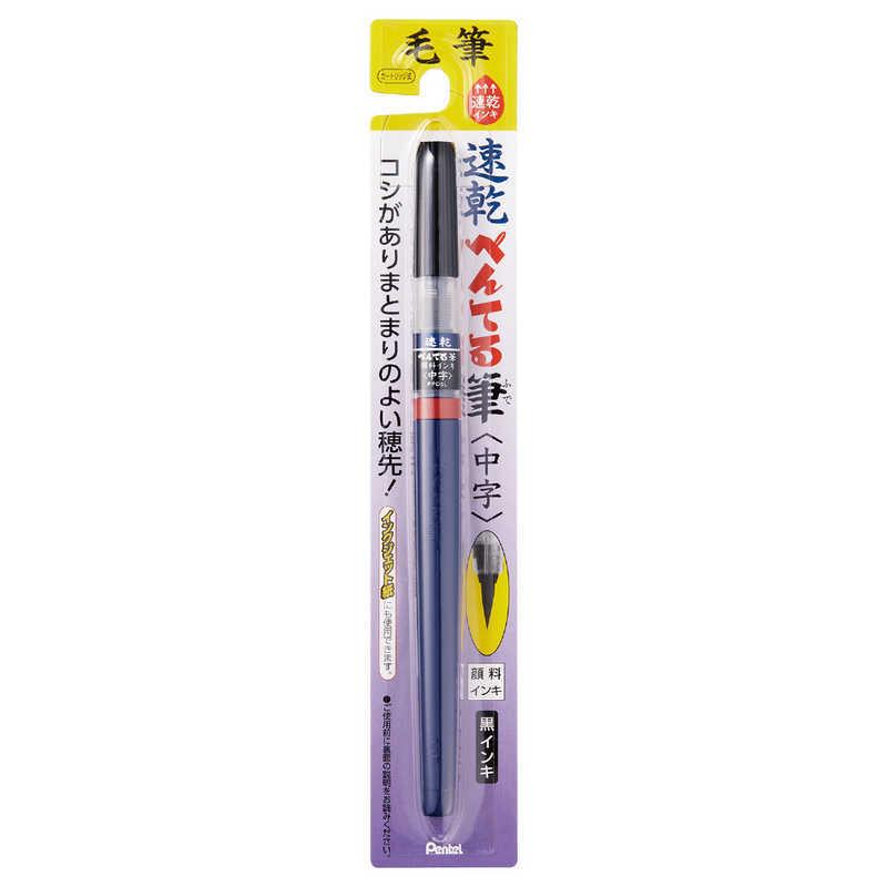 ぺんてる（Pentel） 筆ペン 速乾ぺんてる筆中字黒 XFPD5L : コジマ