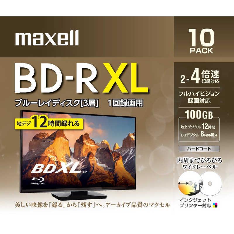 マクセル 正規品販売! 録画用BD-R XL 可愛いクリスマスツリーやギフトが 100GB インクジェットプリンター対応 BRV100WPE.10S 10枚