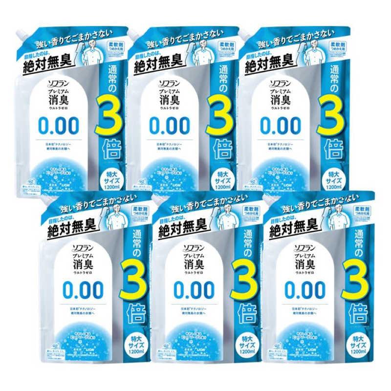 LION　ソフランプレミアム消臭ウルトラゼロ つめかえ用 特大 1200ml×6個 　（Yahoo!・コジマYahoo!店）