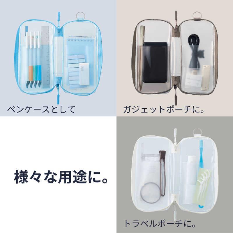 リヒトラブ soeru ラウンドジップペンケース フロストクリヤー [90mm