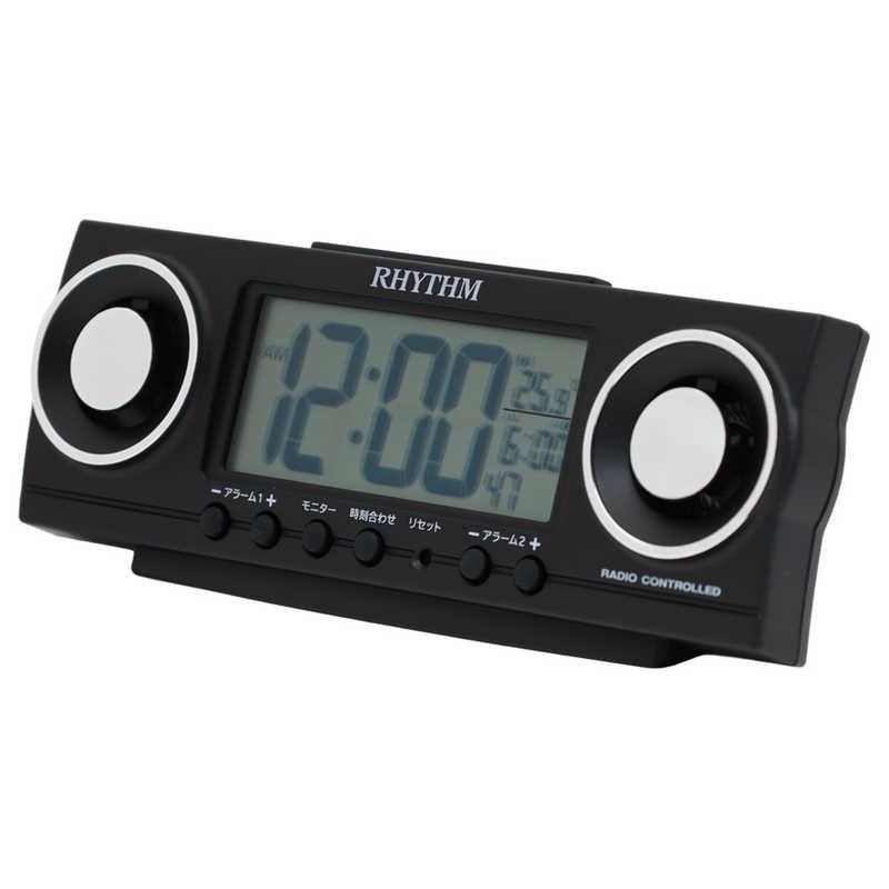 RHYTHM リズム 電波目覚まし時計 フィットバトラージューク (黒