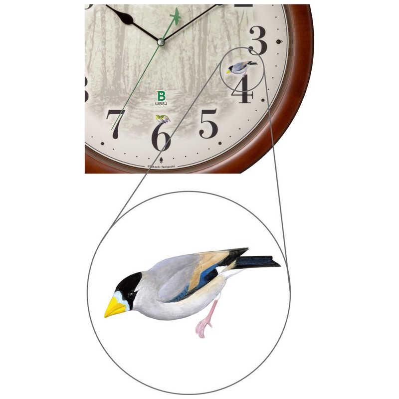 RHYTHM リズム 日本野鳥の会 四季の野鳥 報時掛時計 ［電波自動受信