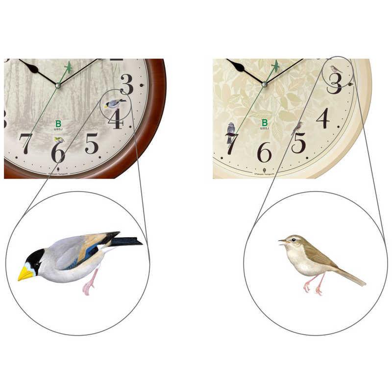 RHYTHM リズム 日本野鳥の会 四季の野鳥 報時掛時計 ［電波自動受信