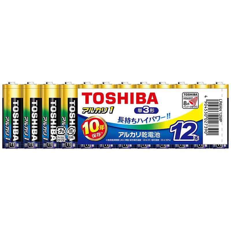 ディスカウント東芝 TOSHIBA 「単三形】12本 12MP アルカリ乾電池「アルカリ1」 LR6AN 乾電池