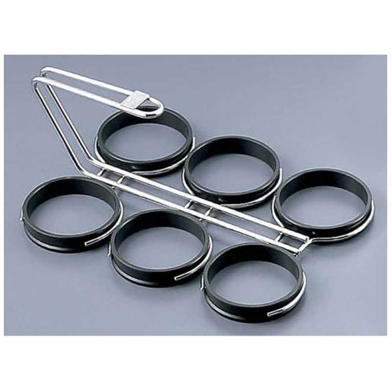 ヒキモト まんまる目玉焼リング 6個焼用 (テフロン加工)小 BET05003