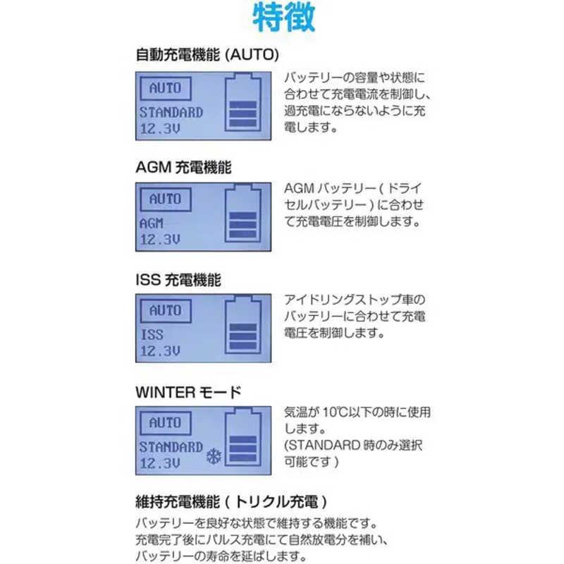 大自工業　全自動パルスバッテリー充電器 (バイク-ミニバン・小型トラック・小型船舶) 12V専用 定格15A バッテリー診断機能付　MP220の画像