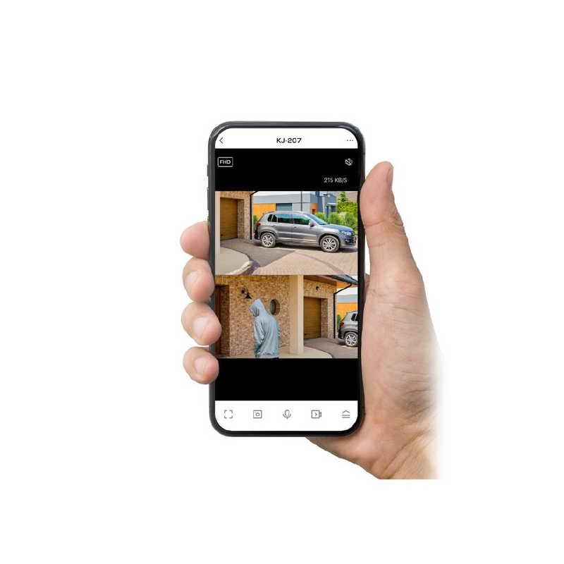 カシムラ スマートカメラ 2眼/首振/防水 屋外用 フルHD対応 400万画素