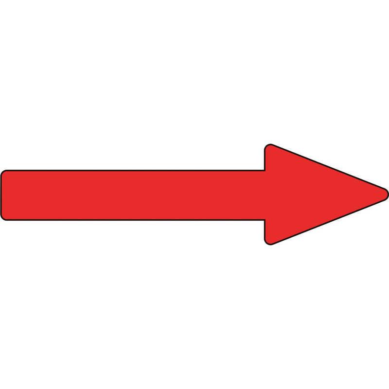 日本緑十字 配管方向表示ステッカー →赤矢印 40×150mm 10枚組 アルミ