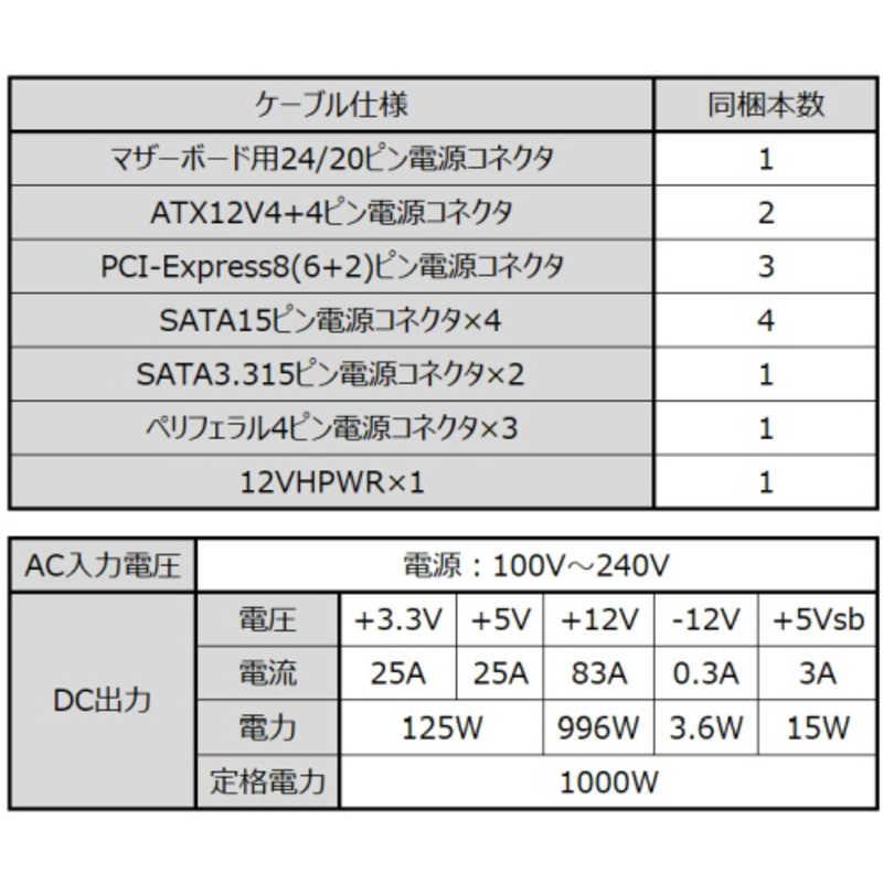 シーソニック　PC電源 VERTEX-PXシリーズ［1000W /ATX /Platinum］　VERTEXPX1000｜y-kojima｜07