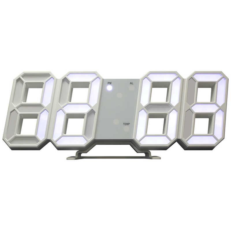 タイムリー USBデジタル時計 ホワイト ［ USB A→PC内臓 ピンヘッダ9