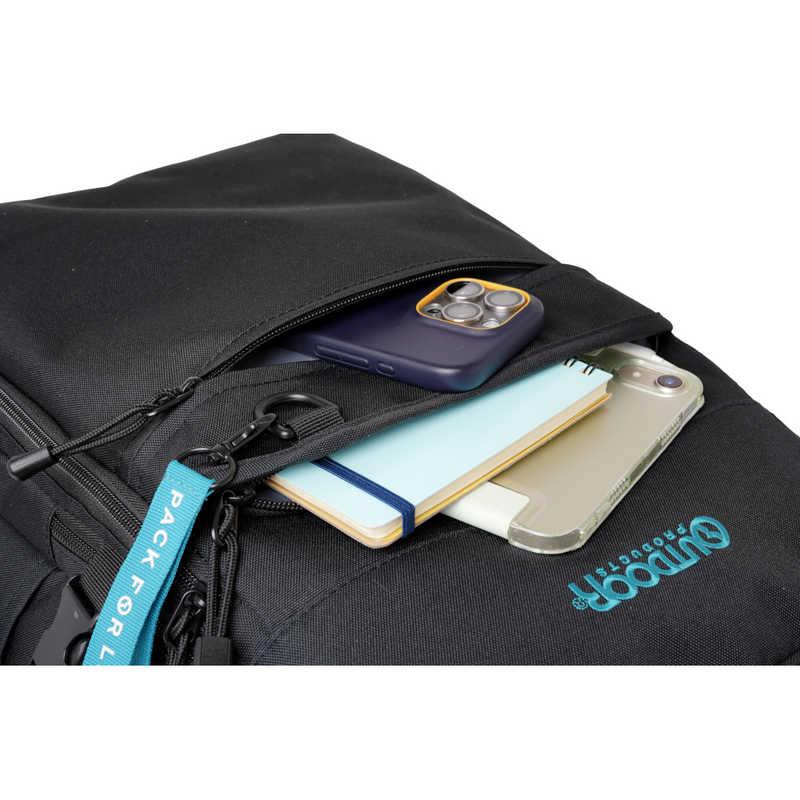 OUTDOOR　デイパック スクールリュック 通学 通勤 大容量 35L ダブルルーム 15.6インチ PC対応 タブレット収納 撥水 ブラック/ブラック　OD-11197-BKBKの画像