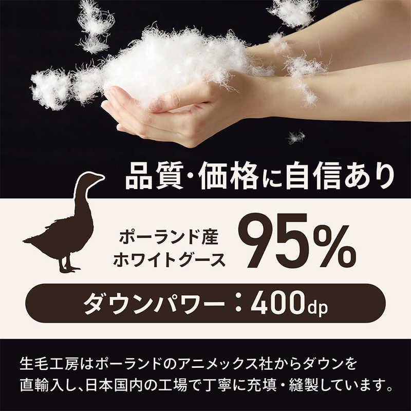 生毛工房　合い掛け羽毛布団生毛ふとん  ダブル(190×210cm)  春 秋用  ホワイトグースダウン95％　PR-410-Aの画像