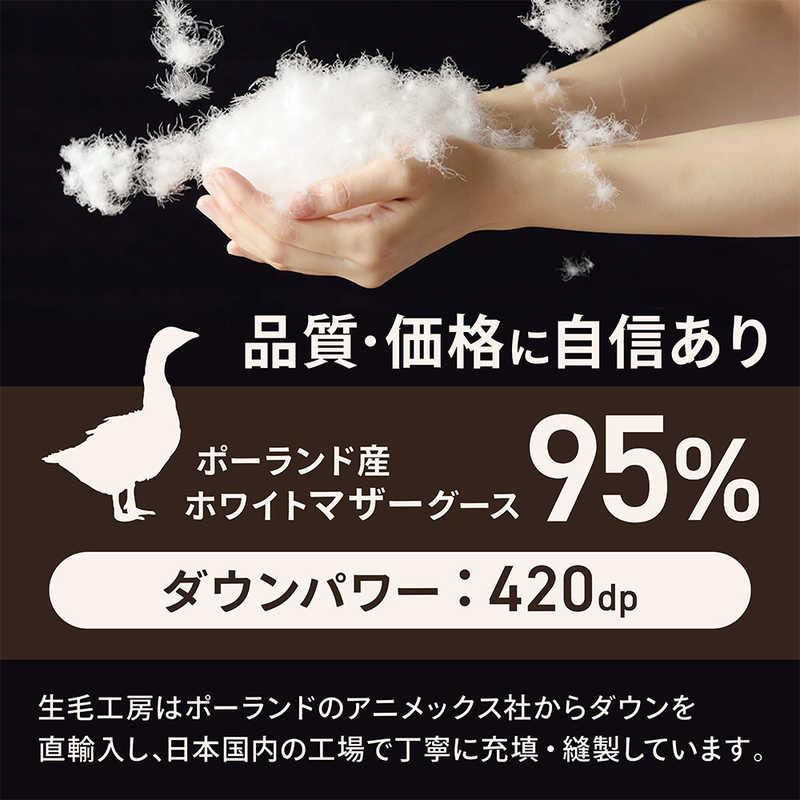 生毛工房　合い掛け羽毛布団「生毛ふとん」 PM480-A ［ワイドシングルロング(170×230cm) /春・秋用 /ポーランド産ホワイトマザーグースダウン95％ /日本製］の画像