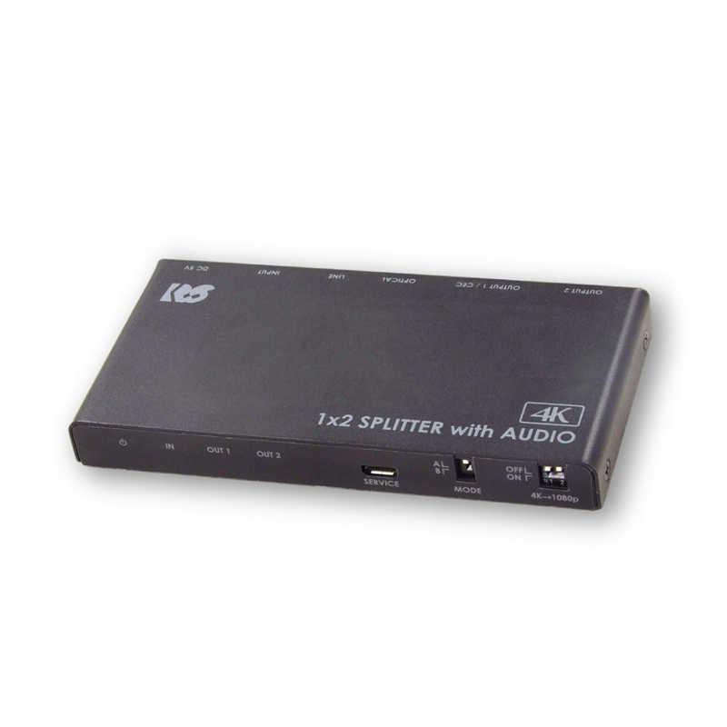 ラトックシステム HDMI分配器 4K60Hz/ダウンスケール対応 外部音声出力