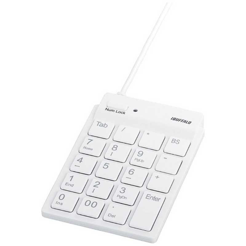 BUFFALO　USBスリムテンキーボード Tabキー付き BSTK11シリーズ (ホワイト)　BSTK11WH｜y-kojima