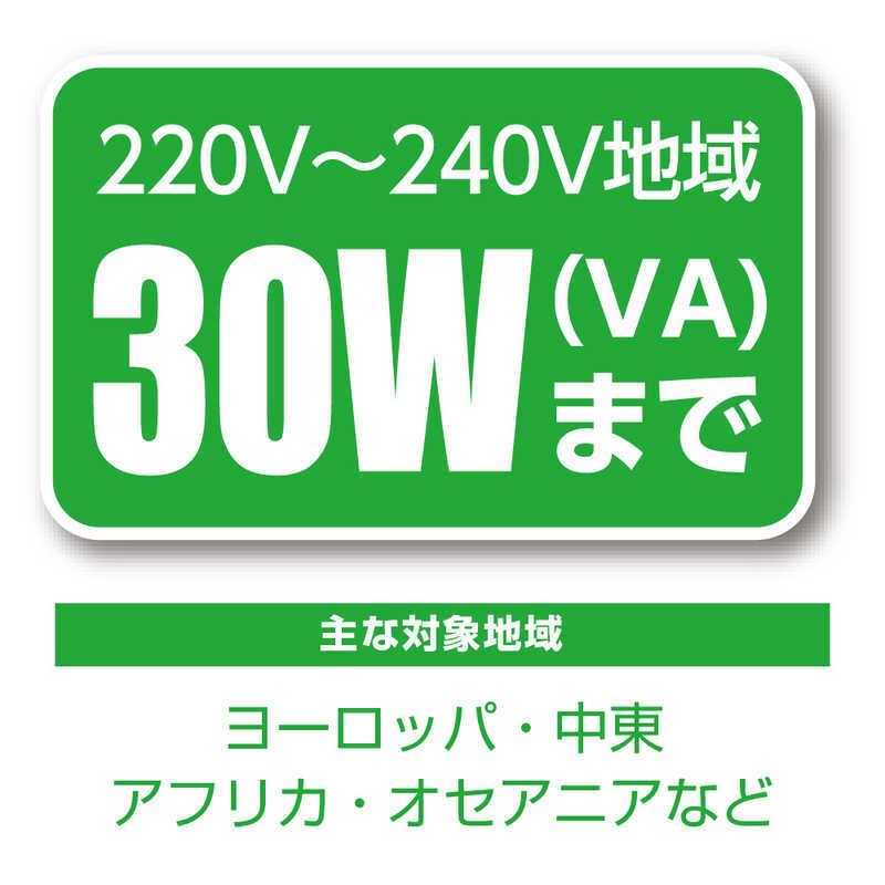 ナカバヤシ 変圧器 (ダウントランス)(110-130V/220-240V・60/30W・2USB 