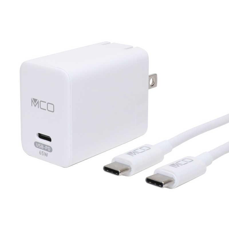 ナカバヤシ GaN採用 USB PD対応 USB-ACアダプタ 65W Type-Cケーブル付