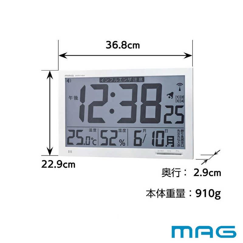 W-602 デジタル 電波時計 環境目安表示機能付き ノア精密 MAG MAG 環境目安表示機能付き大型電波時計エアサーチメル