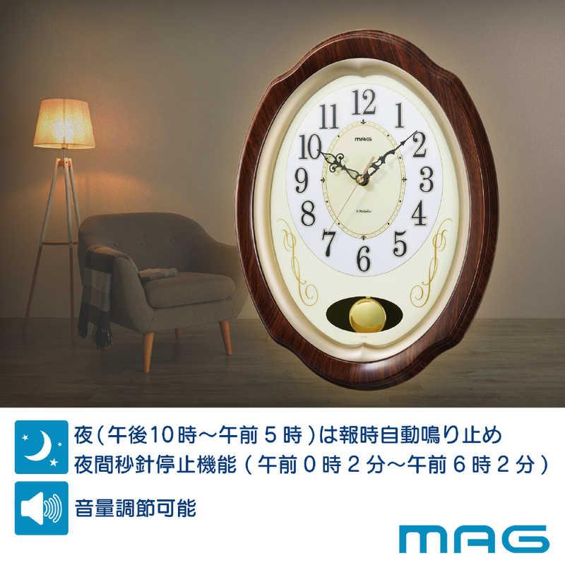MAG 毎正時に流れる8曲メロディの振り子電波時計 我が家の演奏会