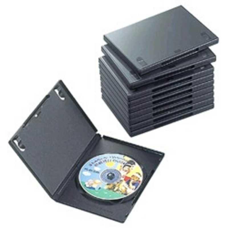 エレコム　ELECOM　DVDトールケース(1枚収納/10枚セット)「ブラック」　CCD-DVD03BK｜y-kojima