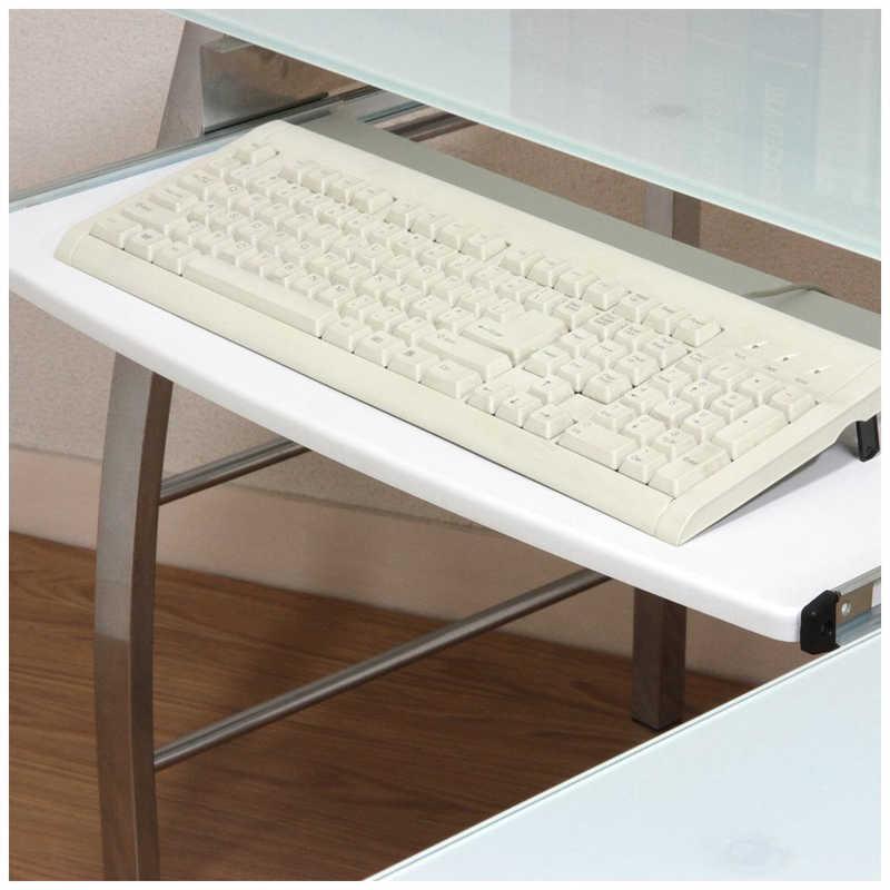 不二貿易（Fuji Boeki） ガラスPCデスク L型 CT-1040WH 70391 : コジマ