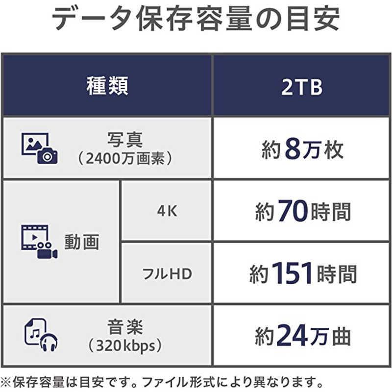 IOデータ　外付けHDD ブラック [ポータブル型 /2TB]　HDPX-UTA2.0K｜y-kojima｜05