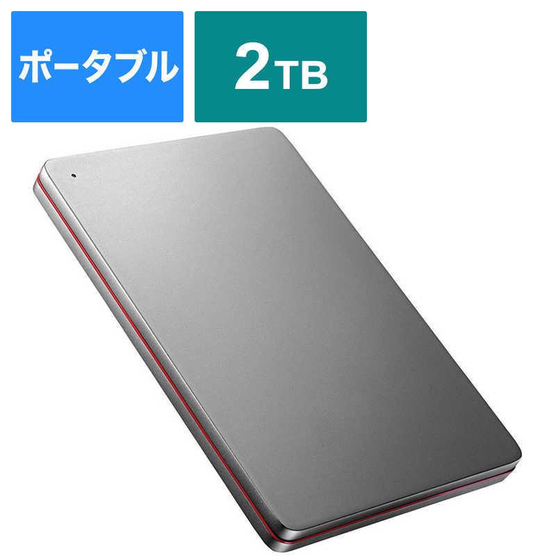 IOデータ　外付けHDD ブラック [ポータブル型 /2TB]　HDPX-UTS2K Black×Red