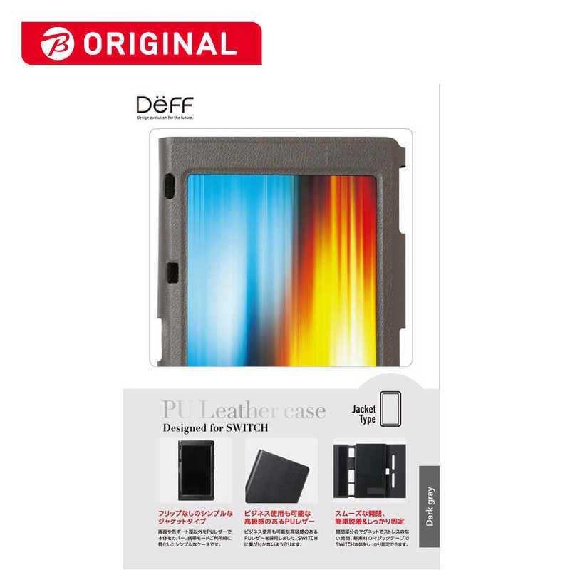 DEFF 任天堂Switch用 PUレザーケース ジャケットタイプ グレイ BKS