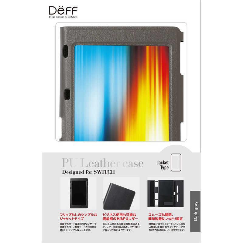 DEFF 任天堂Switch用 PUレザーケース ジャケットタイプ グレイ BKS