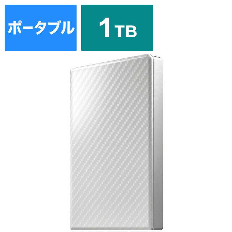 IOデータ　外付けHDD 高速カクうす セラミックホワイト [ポータブル型 /1TB]　HDPT-UTS1W｜y-kojima