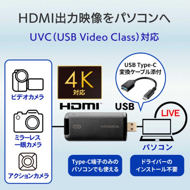 IOデータ ウェブカメラ化 [USB-A接続 →ポート：HDMI] 4K対応・UVC対応 