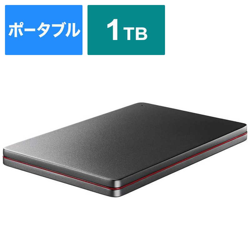 IOデータ 外付けHDD USB-A&USB-C接続 カクうす アルミボディ ブラック