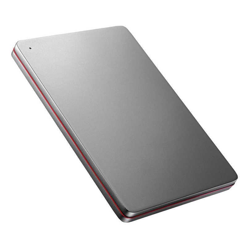 IOデータ　外付けHDD USB-A&USB-C接続 「カクうす アルミボディ」 ブラック [2TB /ポータブル型]　HDPX-UTSC2Kの画像