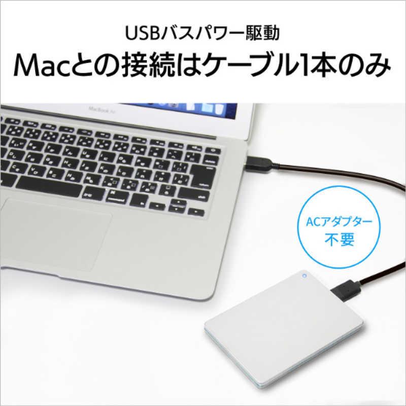 IOデータ　外付けHDD USB-A&USB-C接続 「カクうす アルミボディ」 シルバー [2TB /ポータブル型]　HDPX-UTSC2Sの画像